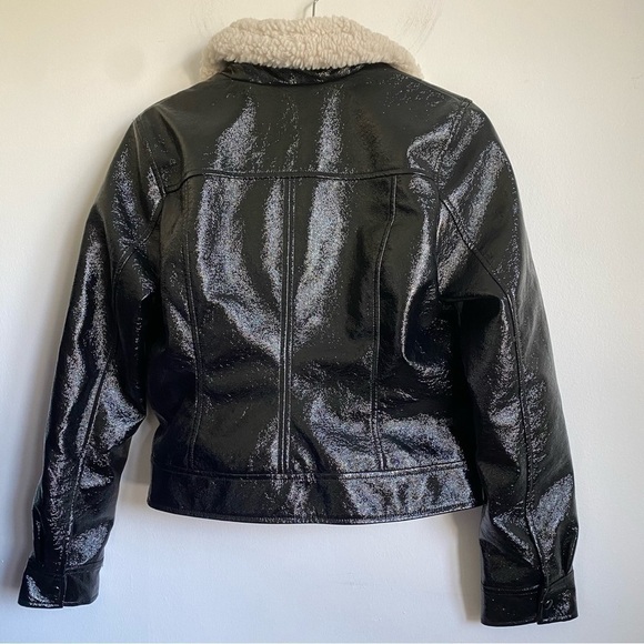 ARITZIA Wilfred Tempest Jacket • Black Faux Leather Vegan Sherpa • M Medium - Picture 5 of 9